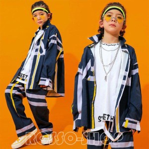 ダンス衣装 キッズ ヒップホップ セットアップ 男の子 韓国 ダンス衣装 長袖 パンツ HIPHOP おしゃれ トップス??練習着 演奏会