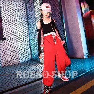 キッズ ダンス衣装 ガールズ かっこいい 韓国 hiphop ヒップホップ ジャズダンス ステージ衣装 セットアップ へそ出し 応援団 演奏会 練