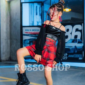 キッズダンス衣装 ステージ衣装 セットアップ へそ出し ガールズ 韓国 ジャズダンス 女の子 へそ出し おしゃれ 卒業式 応援団 演奏会