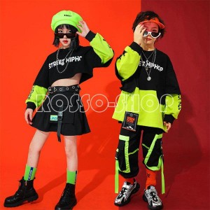 ダンス衣装 キッズ ヒップホップ セットアップ 女の子 男の子 韓国 ダンス衣装 パンツ HIPHOP おしゃれ トップス へそ出し 練習着 演奏会