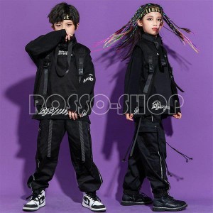 キッズ ダンス 衣装 ヒップホップ ジャズダンス 長袖 ロングパンツ 男の子 女の子 ガールズ 韓国  HIPHOP子供服 ステージ衣装 団体服 練