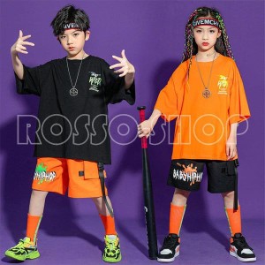 キッズ ダンス衣装 HIPHOP ヒップホップ 韓国子供服 ジャズダンス ガールズ ステージ衣装 団体服 練習着 舞台衣装 女の子 男の子