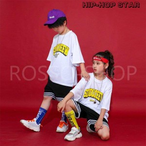 ダンス衣装 キッズ HIPHOP ヒップホップ 韓国子供服 ジャズダンス ステージ衣装 練習着 女の子 男の子 迷彩 かっこいい ダンスウェア 夏