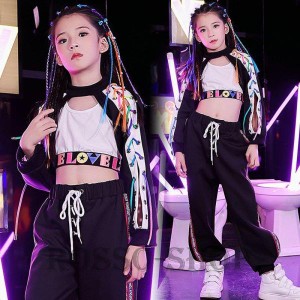 キッズ ダンス衣装 ジャズダンス衣装 ガールズ ヒップホップ 長袖 HIPHOP 女の子 セットアップ ステージ衣装 練習着