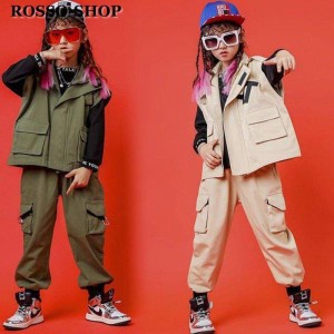 ダンス衣装 ジャケット パーカー キッズ ダンス衣装 ヒップホップ HIPHOP セットアップ 男の子 女の子 子供用 ジャズダンス トップス 長