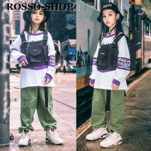 男の子 女の子 ダンスパーカー 長袖トップス キッズ ダンス衣装 ヒップホップ HIPHOP 子供 上下セット ジャズダンス ステージ衣装 練習着