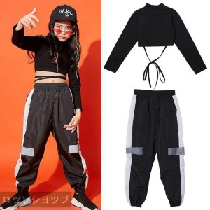 キッズダンス衣装  ジャッズ ヒップホップ  HIPHOP トップス パンツ 女の子  ヒップホップ 派手ダンス衣装 キッズ  ジャズダンス  ダンス