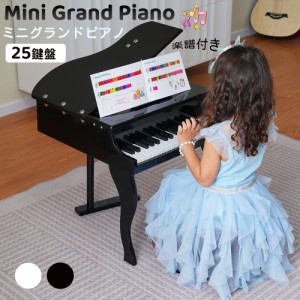 ピアノ おもちゃ ミニグランドピアノ 椅子付 25鍵盤 楽譜付き 可愛い ピアノ チェア いす ミニピアノ 楽器 鉄琴 トイピアノ おもちゃ 出