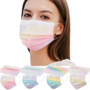 マスク 使い捨て マスク 不織布 マスク 大きめ マスク 小さめ マスク 3D 立体効果 マスク レース 虹色 4層立体構造 個性的 マスク UVカッ