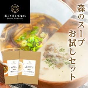 スープ お試しセット きのこ 1人前 2種類 送料無料 森のきのこスープ きのこ屋特製スープ きのこポタージュ 和風スープ きのこスープ レ