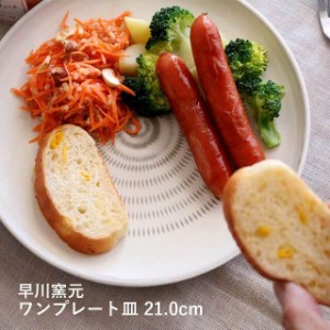 小石原焼 小石原焼き ワンプレート 中皿 21cm パスタ皿 カレー皿 ブラック ホワイト 黒 白 早川窯元 陶器 食器 器 NHK イッピンで紹介さ