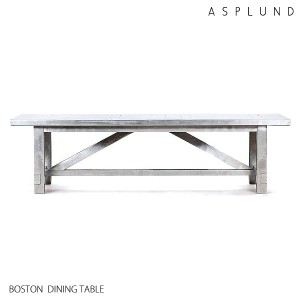 ダイニングテーブル 幅240 奥行100 高さ76 ボストン アルミニウム ダメージ加工 シルバー色 HALO BOSTON DINING TABLE アスプルンド