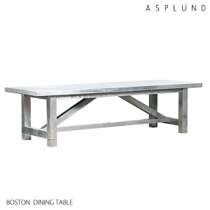 ダイニングテーブル 幅290 奥行100 高さ76 ボストン アルミニウム ダメージ加工 シルバー色 HALO BOSTON DINING TABLE アスプルンド