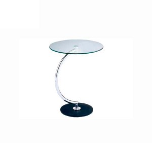 サイドテーブル LLT8514 ブラス 幅46 高さ55 円形 強化ガラス スチール クロームメッキ コーヒーテーブル あずま工芸