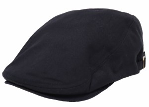 ハンチング メンズ 大きいサイズ 帽子 65cm対応 コットン ヘリンボーン サイドベルト ブラック 全国送料無料 ネコポス発送限定 exas