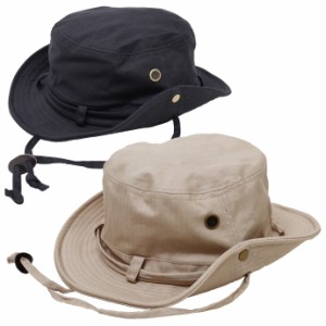 帽子 メンズ 大きいサイズ サファリハット アドベンチャーハット アウトドア キャンプ 62cm対応 ひも付き ワイヤー入り コットン ヘリン