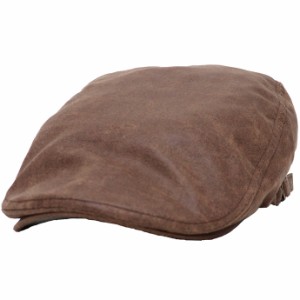 大きいサイズ帽子 65cm クラックレザーハンチング ブラウン 全国送料無料 ネコポス発送限定 exas