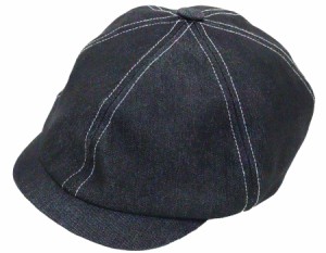 ハンチング キャスケット キャスハンチング デニム 大きいサイズ帽子 約65cm メンズ ブラック 全国送料無料 ネコポス発送限定 exas