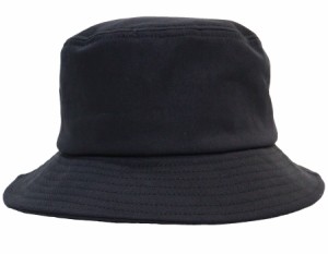 バケットハット 無地 シンプル 内側迷彩柄 大きいサイズ帽子 頭回り約65cm ブラック エクサス EXAS メール便対応 全国送料無料