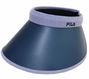フィラ FILA サンバイザー ストライプ クリップ UV90%カット 紫外線対策 ネイビー exas