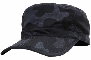 帽子 メンズ 大きいサイズ ワークキャップ 65cm対応 ポケッタブル 折りたたみ可能 撥水加工 迷彩柄 ブラック exas