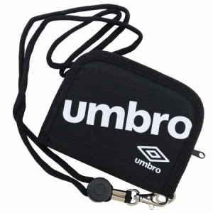 アンブロ ウォレット 財布 二つ折り 斜めロゴ ショルダーストラップ付き umbro  ブラック/ホワイト全国送料無料 メール便発送限定 exas