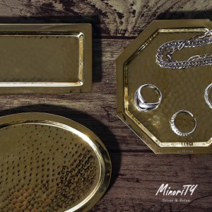 トレイ アクセサリートレイ 小物入れ ゴールド インテリア 雑貨 金色 ブラス 真鍮 インブルーム  薄型 収納 ピアス 指輪 ネックレス