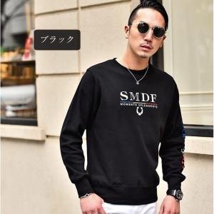 トレーナー メンズ 長袖 スウェット 上 スエット 袖プリント 袖 ラインストーン ブラック ホワイト 黒 白 オシャレ おしゃれ トップス 大の通販はau Wowma ワウマ Joker 商品ロットナンバー