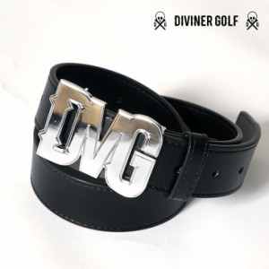 【DIVINER GOLF】 ゴルフ ベルト メンズ 本革 カジュアル ゴルフ ブラック 黒 ホワイト 白 オシャレ コーデ レザー 本皮 ブランド ロゴ 