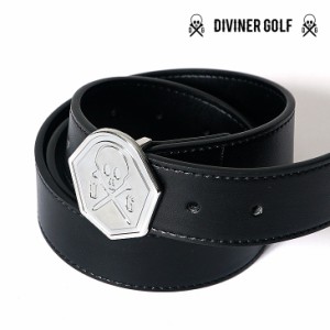 【DIVINER GOLF】 ゴルフ ベルト メンズ 本革 カジュアル ゴルフ ブラック 黒 ホワイト 白 オシャレ コーデ レザー 本皮 ブランド スカル