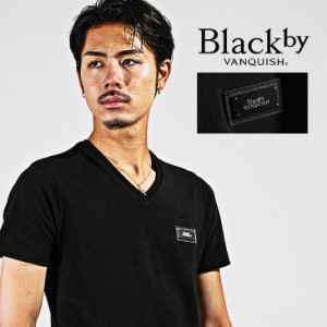 Vネック Tシャツ メンズ ブランド Tシャツ メンズ 半袖 黒Tシャツ メンズ カットソー 半袖 ロゴ Tシャツ プレート スリム タイト 細身 メ