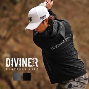 【DIVINER GOLF】ゴルフウェア メンズ パーカー ブランド ストレッチ ジップアップ パーカー メンズ ライトアウター メンズ ゴルフ ロゴ 