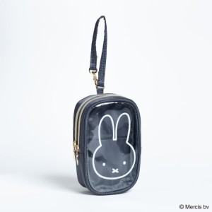 [クーポン利用で10%off][超目玉]MIFFY CLEARストラップ付きスクエアポーチ ブラック