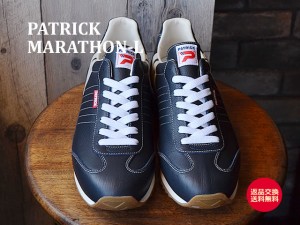 【返品交換送料無料】PATRICK パトリック MARATHON-L マラソン・レザー NVY ネイビー 靴 スニーカー シューズ 