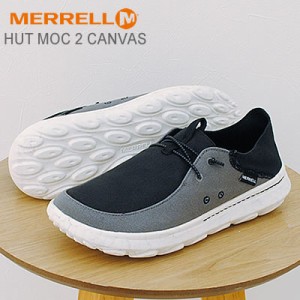 ★半額★MERRELL メレル  HUT MOC 2 CANVAS ハット モック 2 キャンバス BLACK/CHARCOAL ブラック/チャコール スリッポン スリップオン 