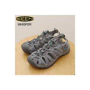 KEEN キーン ウィメンズ  WHISPER ウィスパー Medium Grey/Peacock Green ミディアム グレー/ピーカップ グリーン サンダル レディース 