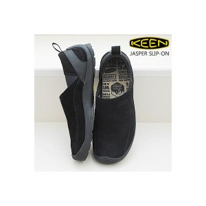 KEEN キーン  メンズ JASPER SLIP-ON ジャスパー スリップオン BLACK/BLACK ブラック/ブラック  アウトドア フェス 返品交換送料無料