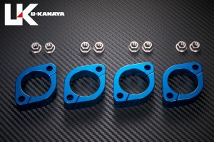 U-KANAYA ユーカナヤ アルミ エキゾーストフランジ ブルー GPZ400R FX400R Z400FX Z550FX GPZ400F GPZ550F ゼファー400 その他