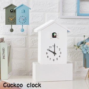 ENBOU鳩時計 掛け時計 置き時計 2Way 振り子時計 アナログ リビング おしゃれ かわいい 北欧 ハト時計 はと時計 壁掛け カッコウ時計 カ