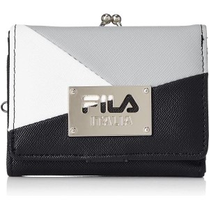 FILA 財布 三つ折り がまぐち ブラック メタル 切り替え FIMS-0402 がま口 コンパクト レディース　ガールズ
