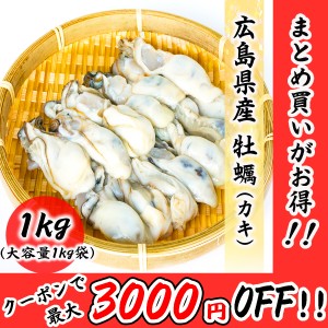 広島県産 牡蠣 1kg (ネット850g) バラ凍結 お取り寄せ 食品 冷凍便 プロ愛用 海鮮 広島