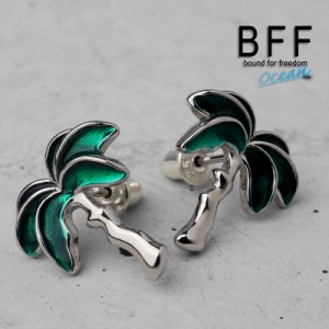 BFF ブランド ピアス メンズ シルバー925 silver 銀色 スタッドピアス ヤシの木 両耳用2点 金属アレルギー対応 専用BOX付属 父の日