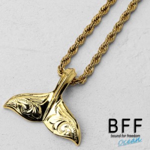 BFF ブランド ホエールテールネックレス シルバー925 小ぶり ネックレス ゴールド 18K GP gold 金色 尻尾 ロープチェーン ハワイアンジュ