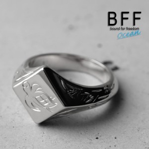 BFF ブランド タートル 印台リング スモール 小ぶり シルバー 18K 銀色 菱形 ダイヤ型 スタンプリング シグネットリング ハワイ ハワイア