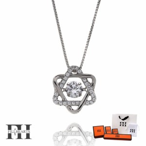 FILL HEARTS ネックレス レディース 女性 大人 シルバー アクセサリー Dancing Hexagram ダンシングヘキサグラム 六芒星 ジルコニア 金属