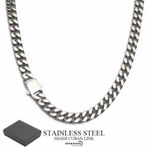 幅7mm ステンレス 喜平チェーンネックレス 4面カット silver シルバー マイアミキューバンリンク HIPHOP系 ストリート ラップ ダンス メ