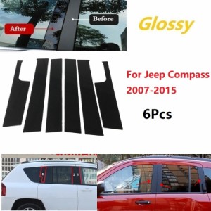 ウィンドウトリムカバー ジープ コンパス 2007〜2015 ステッカー 6枚 Jeep Renegade 