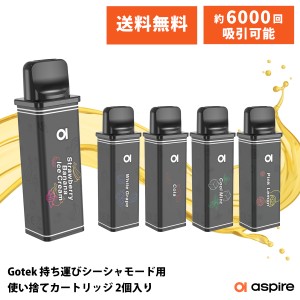 【新フレーバー登場】持ち運び シーシャ 使い捨て Aspire アスパイア Gotek X Gotek S 専用 カートリッジ リキッド入り 2個 3000パフ ゴ