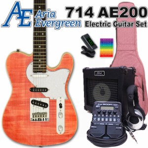 AriaProII 615 AE200 MP アリア・エヴァーグリーン エレキギター初心者 18点セット ZOOM G1Four付属【エレキ ギター初心者】【エレクトリ