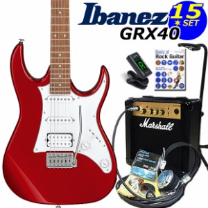 Ibanez アイバニーズ GRX40 CA エレキギター マーシャルアンプ付 初心者セット15点【エレキギター初心者】